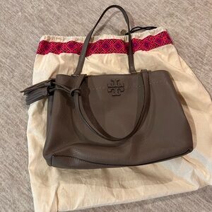 Tory Burch Taupe Leather Tote